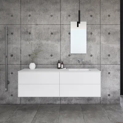 Pulcher Mood 180R Soho - Baderomsmøbel 180x46 cm, Mathvid m/ SolidTec® vask