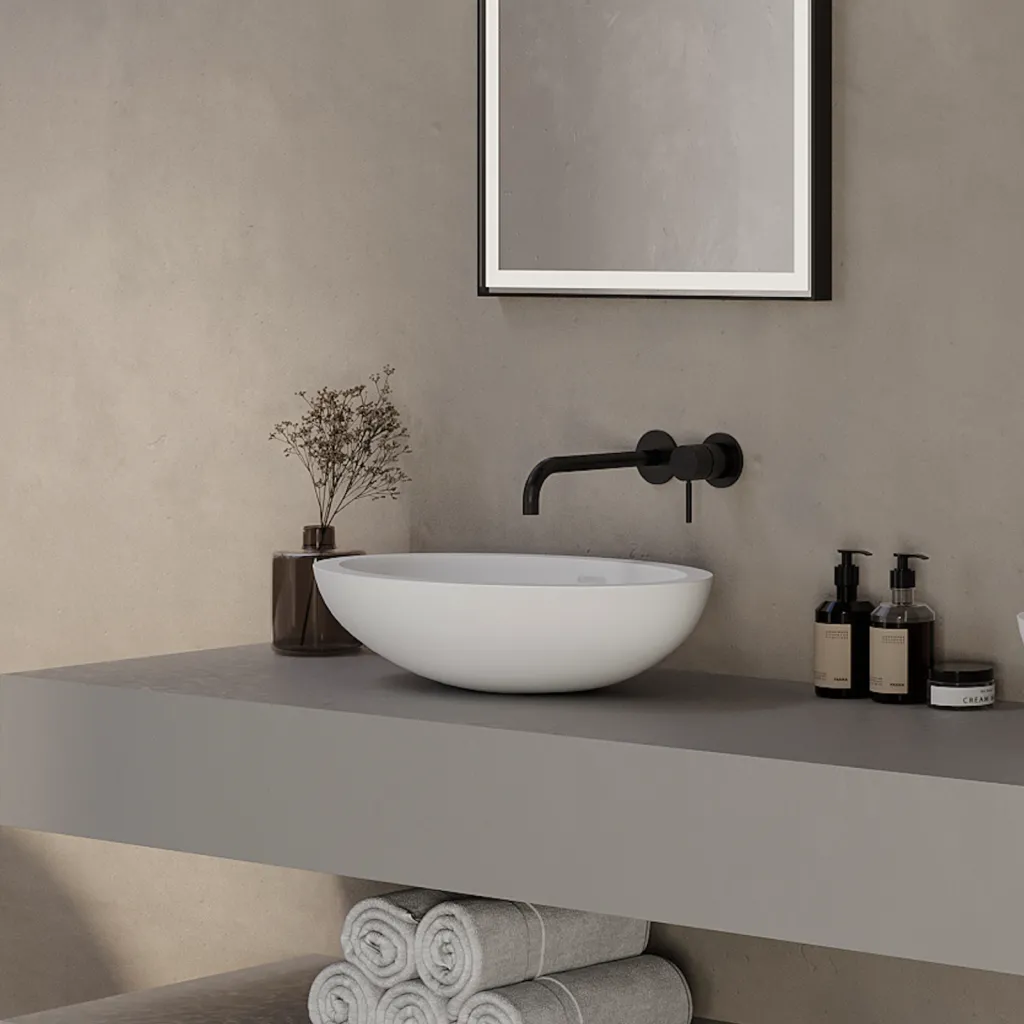 Semplice SHV502 - Ettgreps servantarmatur, 22 cm tut, matt svart