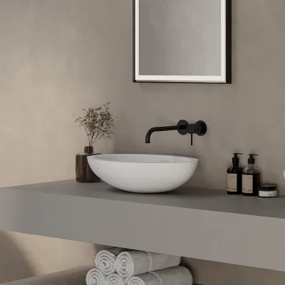 Semplice SHV502 - Ettgreps servantarmatur, 22 cm tut, matt svart
