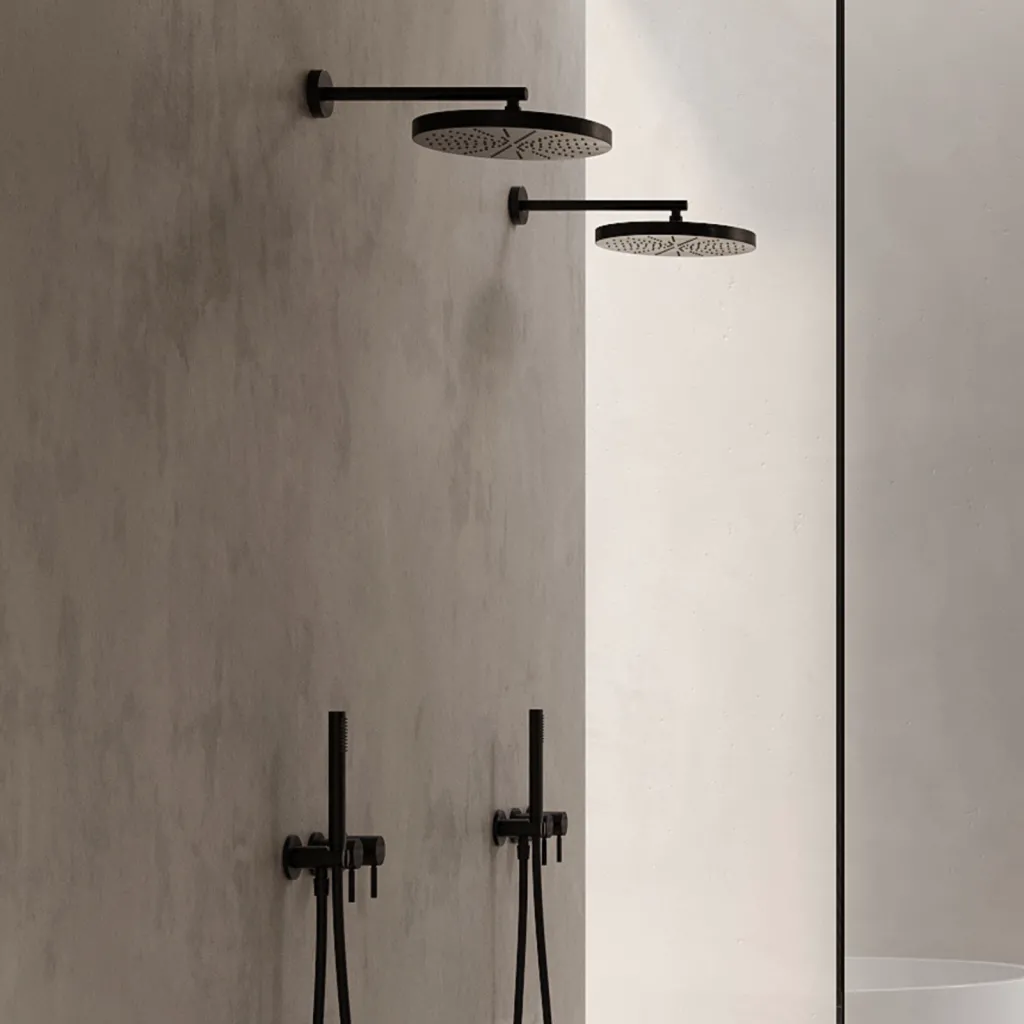 Semplice SBR801 S01 - Dusjsett, XL Rain DeLux Ø24 cm, Matt svart
