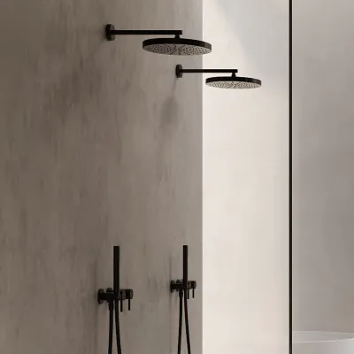 Semplice SBR801 S01 - Dusjsett, XL Rain DeLux Ø24 cm, Matt svart