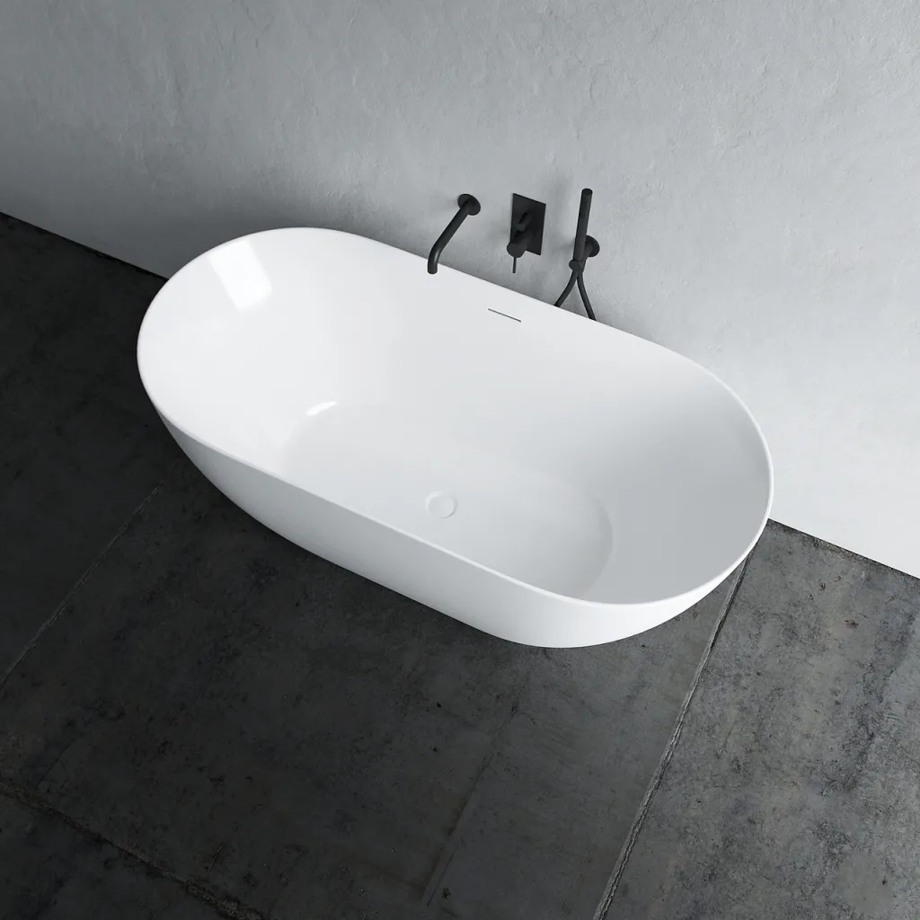 Coco 150 - Badekar 150x72 cm, Slim Design, Blank hvit