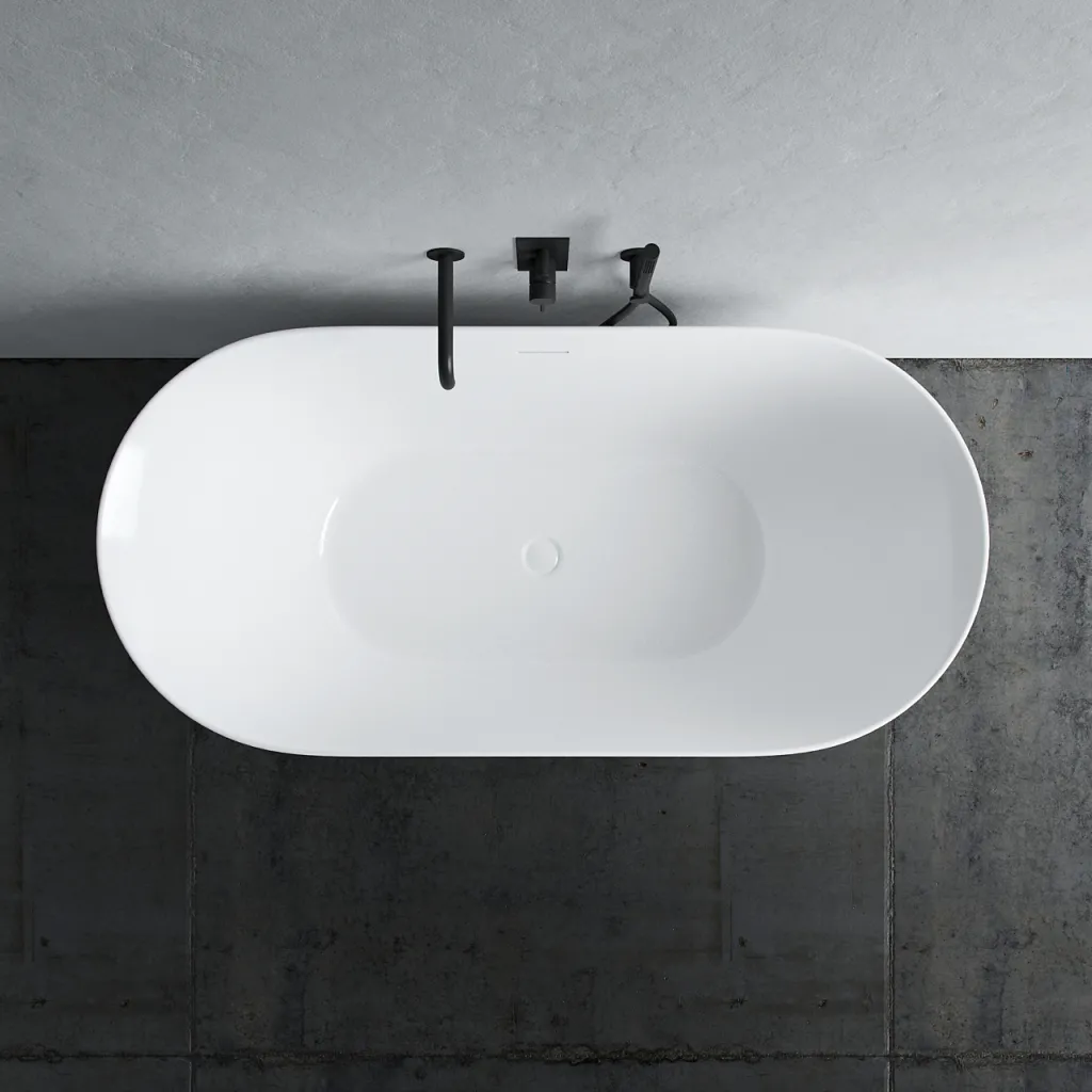 Coco 150 - Badekar 150x72 cm, Slim Design, Blank hvit