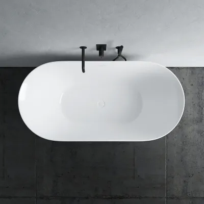 Coco 150 - Badekar 150x72 cm, Slim Design, Blank hvit
