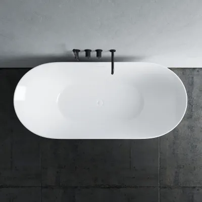 Coco 170 - 170x75 cm Badekar, Slim Design, Blank hvit