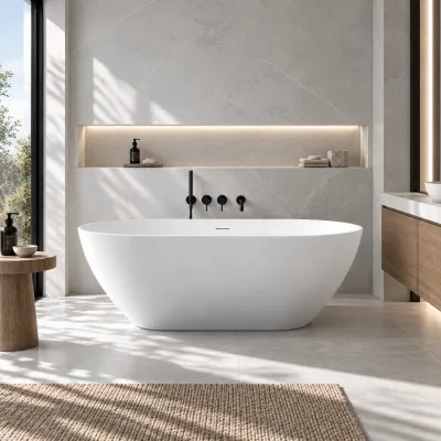 Coco 170 - 170x75 cm Badekar, Slim Design, Matt Hvit