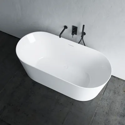 Takai 150 - 150x70 cm Badekar, Slim Design, Blank hvit