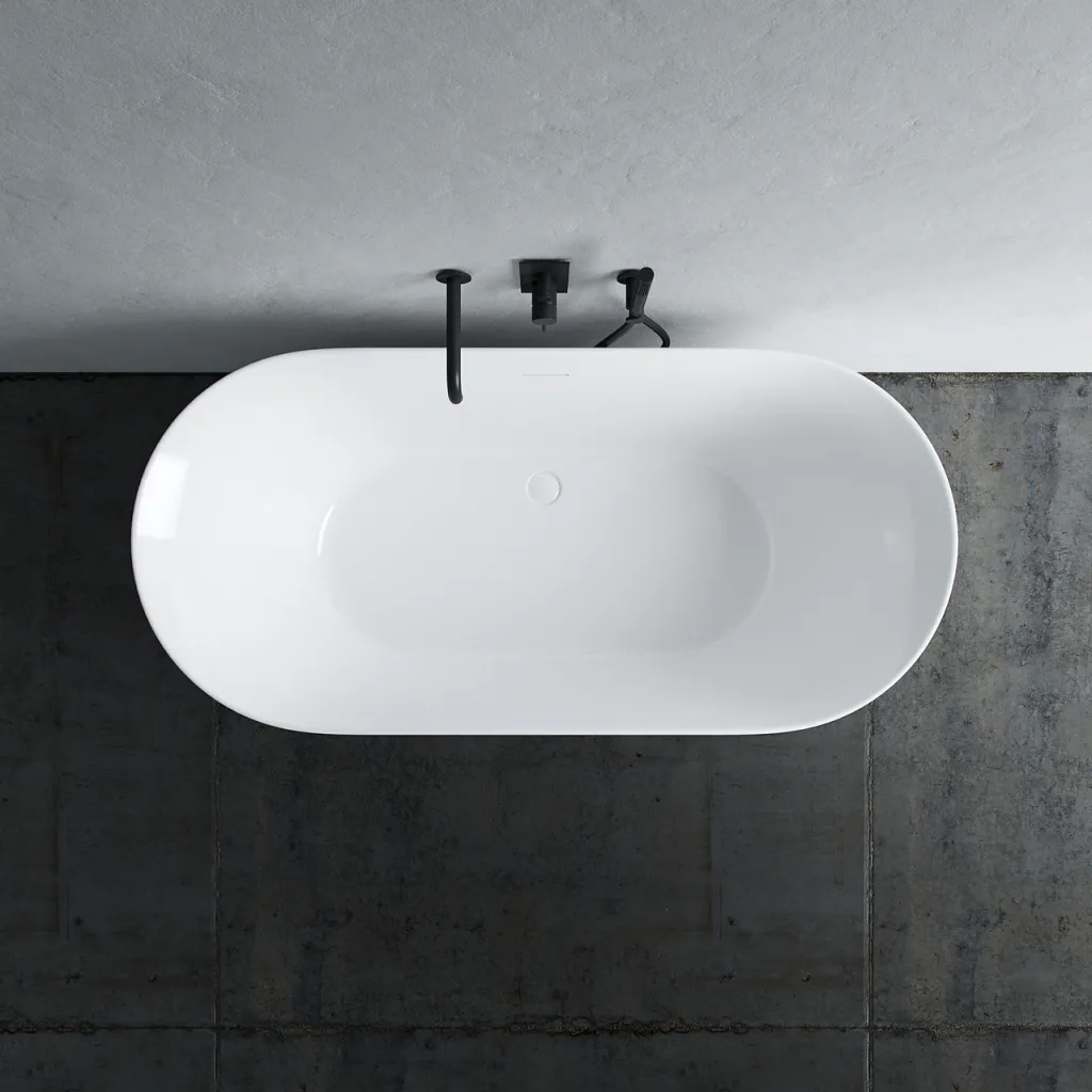 Takai 150 - 150x70 cm Badekar, Slim Design, Blank hvit