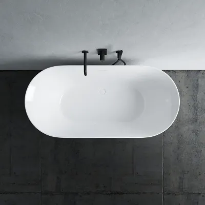 Takai 150 - 150x70 cm Badekar, Slim Design, Blank hvit