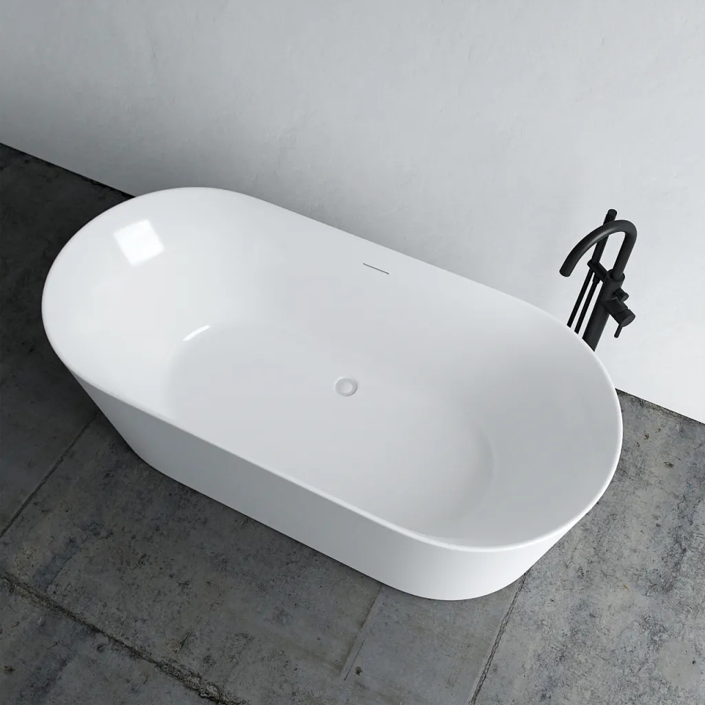Takai 170 - 170x80 cm Badekar, Slim Design, Blank hvit