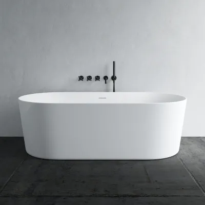 Takai 178 - 178x80 cm Badekar, Slim Design, Blank hvit