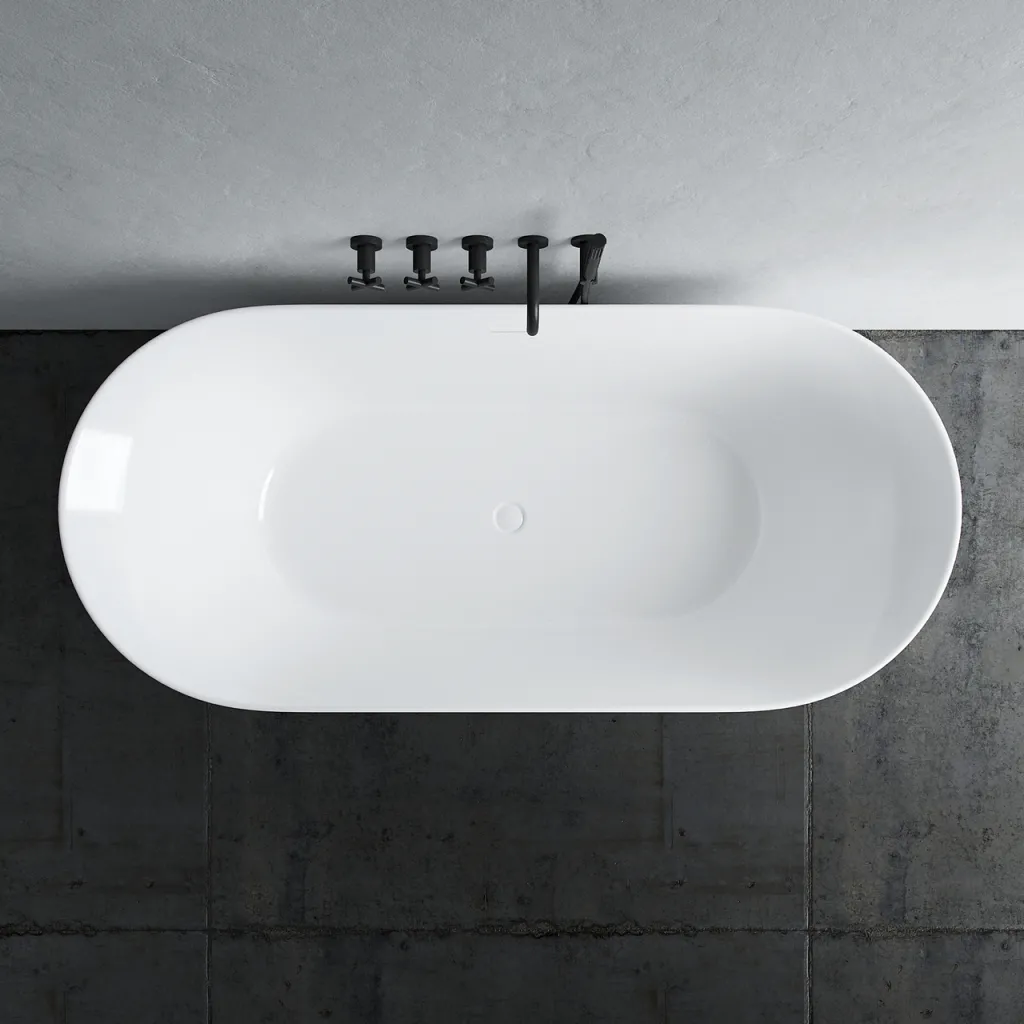 Takai 178 - 178x80 cm Badekar, Slim Design, Blank hvit