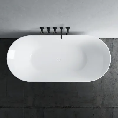 Takai 178 - 178x80 cm Badekar, Slim Design, Blank hvit