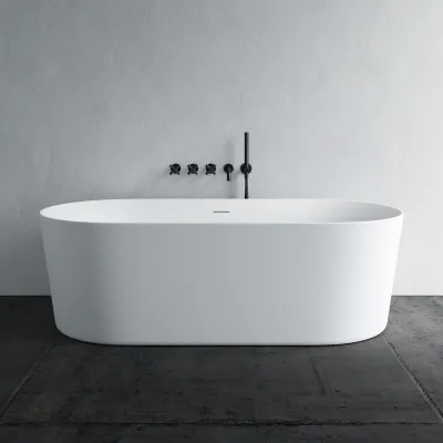 Takai 178 - 178x80 cm Badekar, Slim Design, Matt Hvit