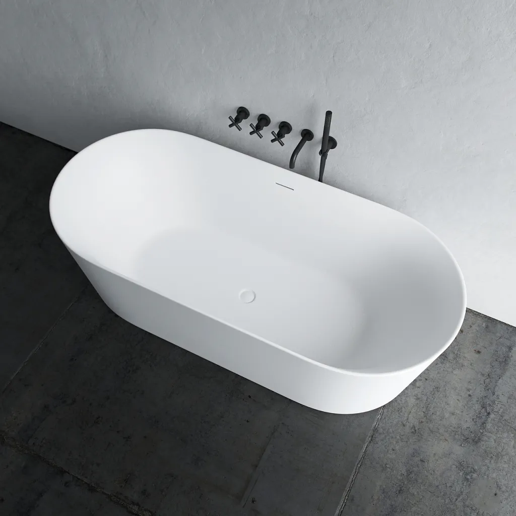 Takai 178 - 178x80 cm Badekar, Slim Design, Matt Hvit