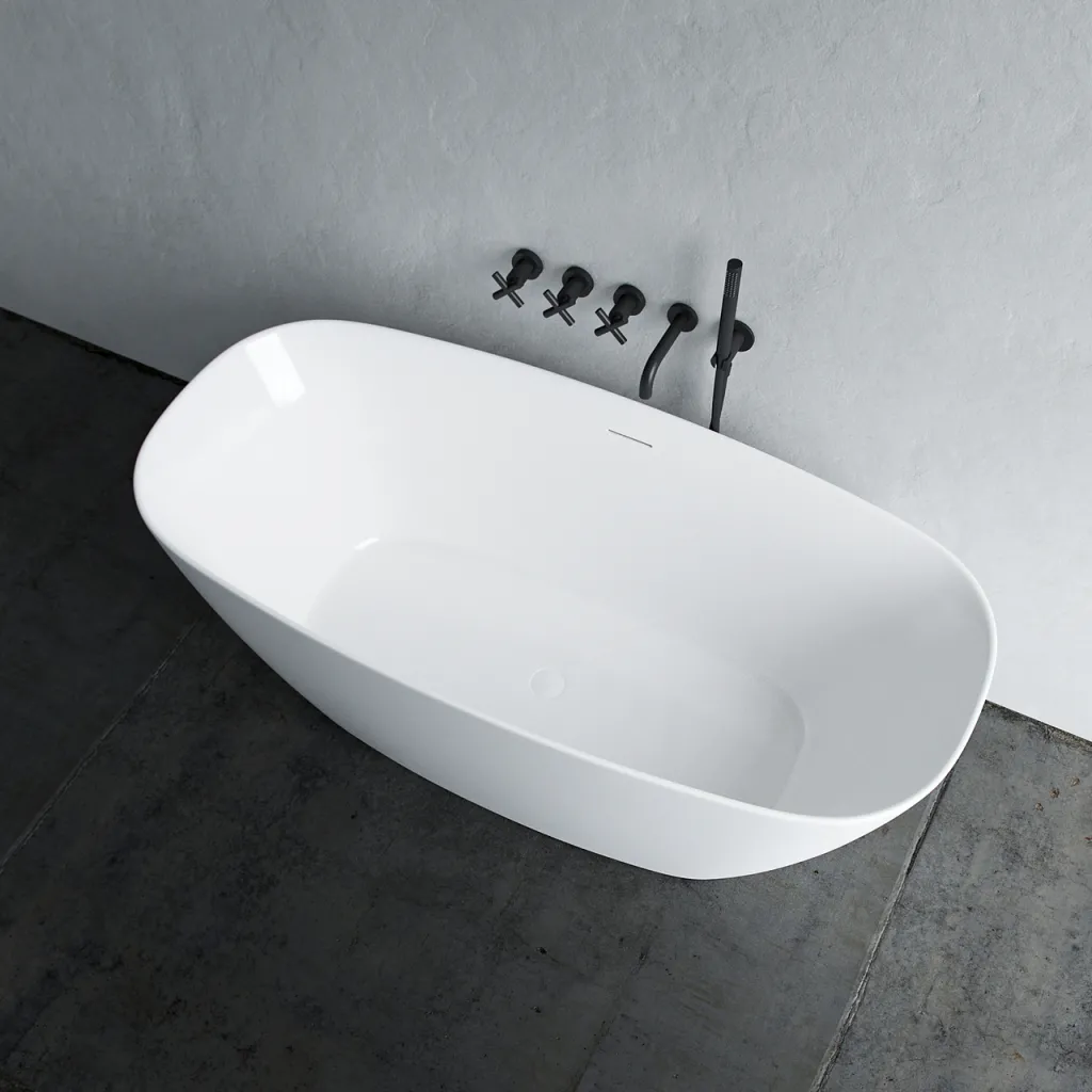 Chic 150 - 150x72 cm Badekar, Slim Design, Blank hvit
