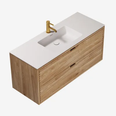 CPH Tapwork Soho 120 - Snekkermøbler i naturlig eik inkl. Matt hvit SolidTec-vask