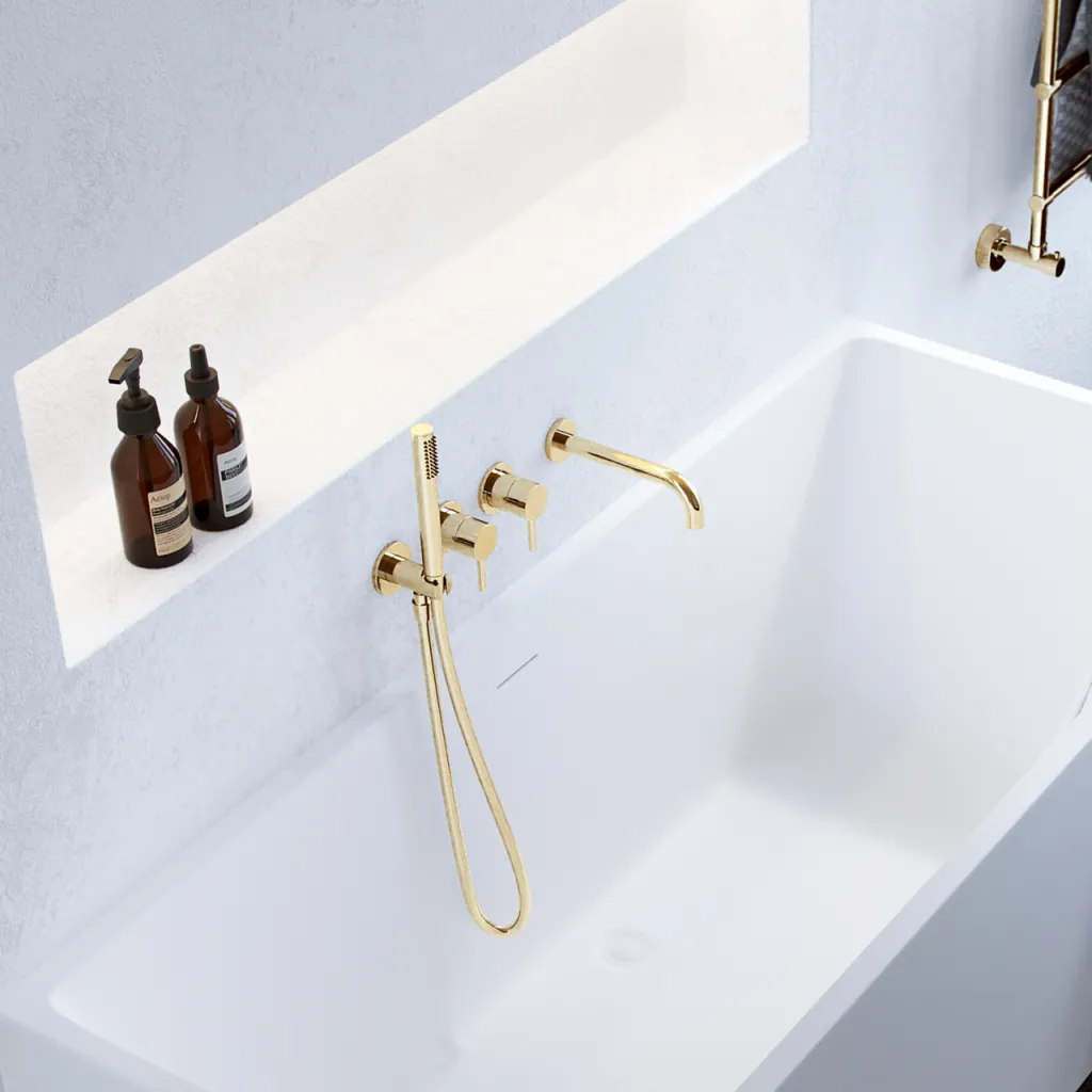 Semplice SBR801 S11 - Badekar/dusj, polert messing naturell