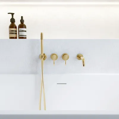 Semplice SBR801 S11 - Badekar/dusj, polert messing naturell 