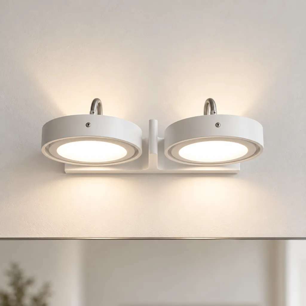 Big A02 - Dobbelt. LED-vegglampe med vipp, matt hvit.