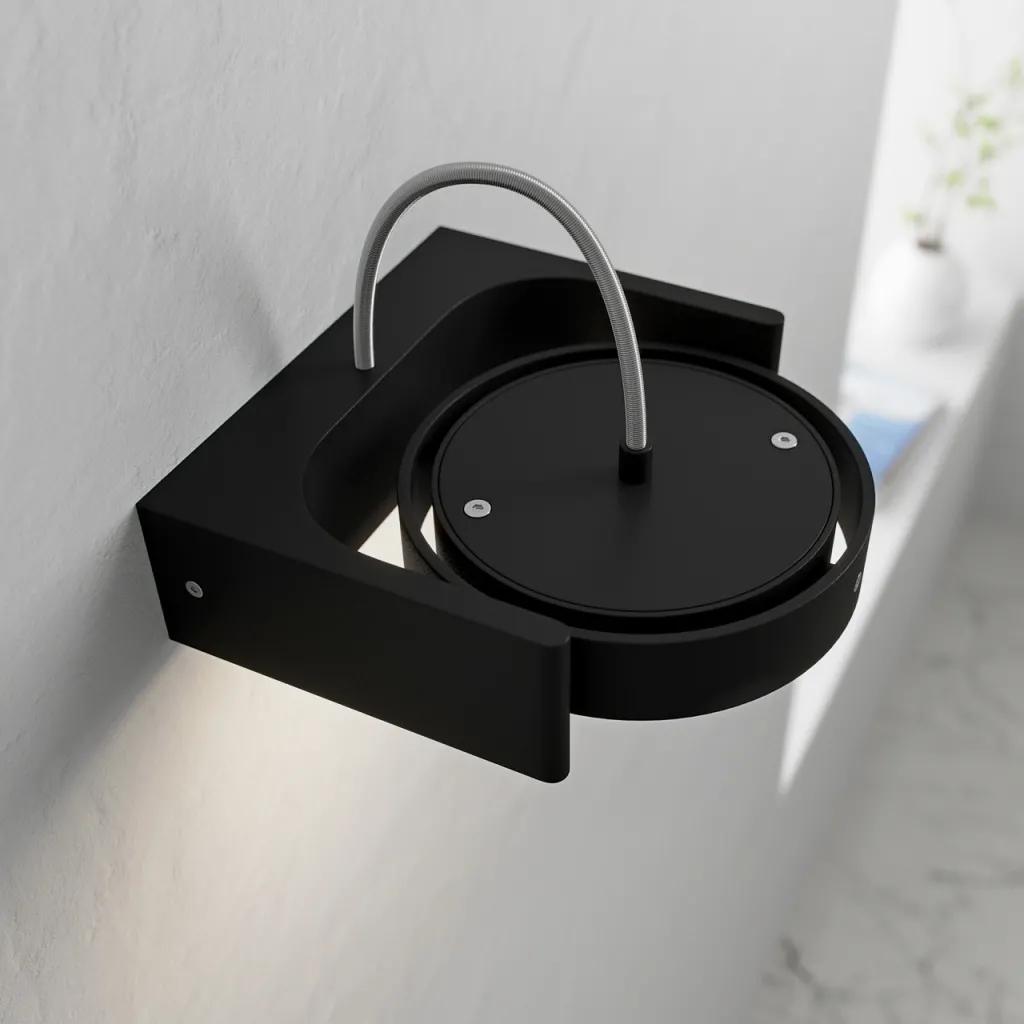 Big A01 - - LED-vegglampe med vippefunksjon, matt svart