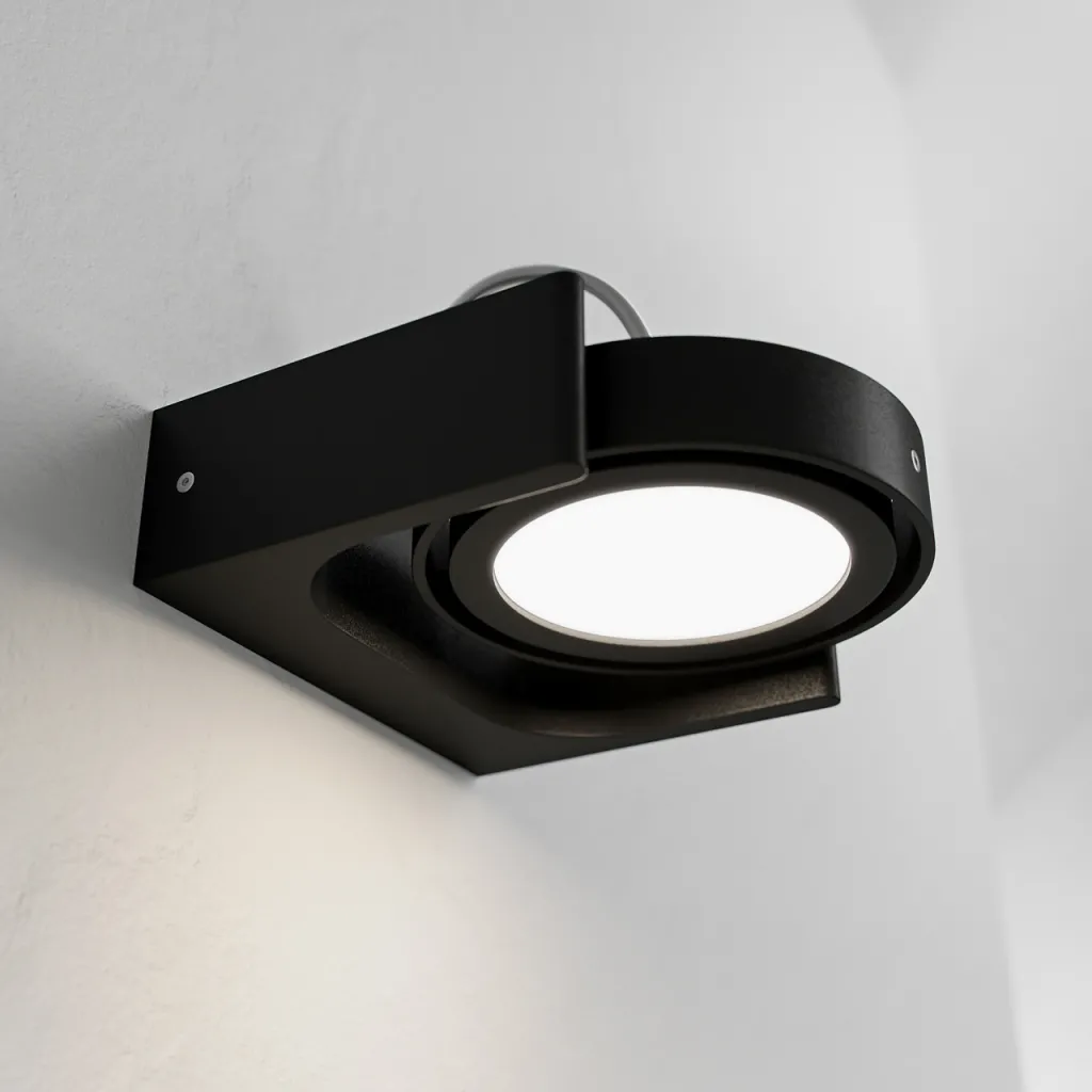 Big A01 - - LED-vegglampe med vippefunksjon, matt svart