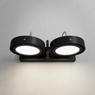 Big A02 - - Dobbel. LED-vegglampe med vippefunksjon, matt svart