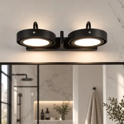 Big A02 - - Dobbel. LED-vegglampe med vippefunksjon, matt svart