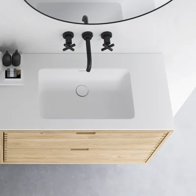 CPH Tapwork Soho 180D - Snekkermøbler i Natural Oak inkl. Mathvid SolidTec vask