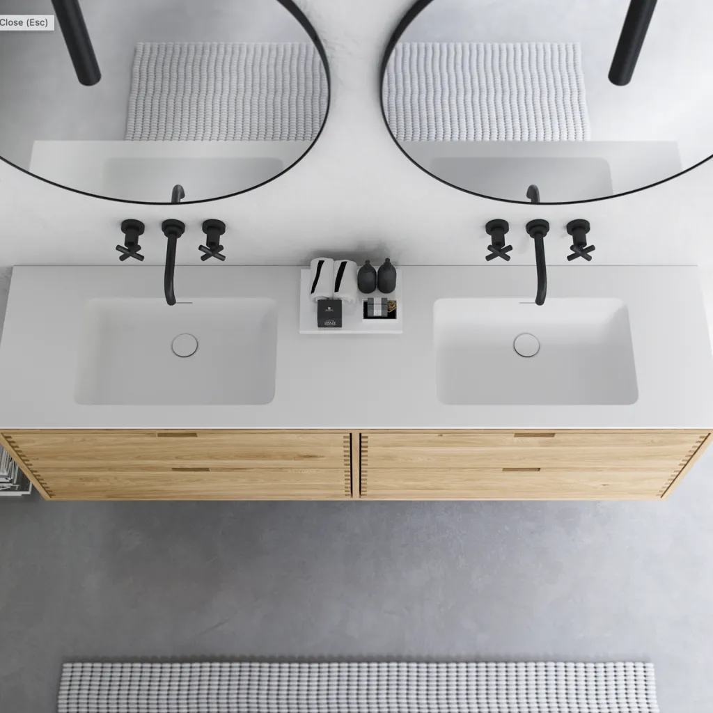 CPH Tapwork Soho 180D - Snekkermøbler i Natural Oak inkl. Mathvid SolidTec vask