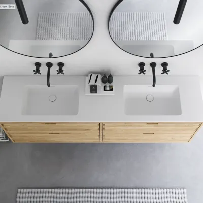 CPH Tapwork Soho 180D - Snekkermøbler i Natural Oak inkl. Mathvid SolidTec vask