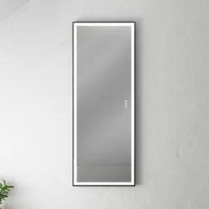 Pulcher® Soho Mirror PSM-1453 - 140x53,5 cm., speil m/lys og lysstyring, matt sort ramme