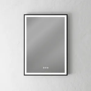 Pulcher® Soho Mirror PSM-5070 - 50x70 cm., speil m/lys og lysstyring, matt sort ramme