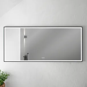 Pulcher® Soho Mirror PSM-1880 - 180x80 cm., speil m/lys og lysstyring, matt sort ramme