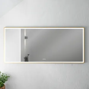 Pulcher Soho Mirror PSM-1880 - 180x80 cm. Speil m/lys og lysstyring, Messingramme