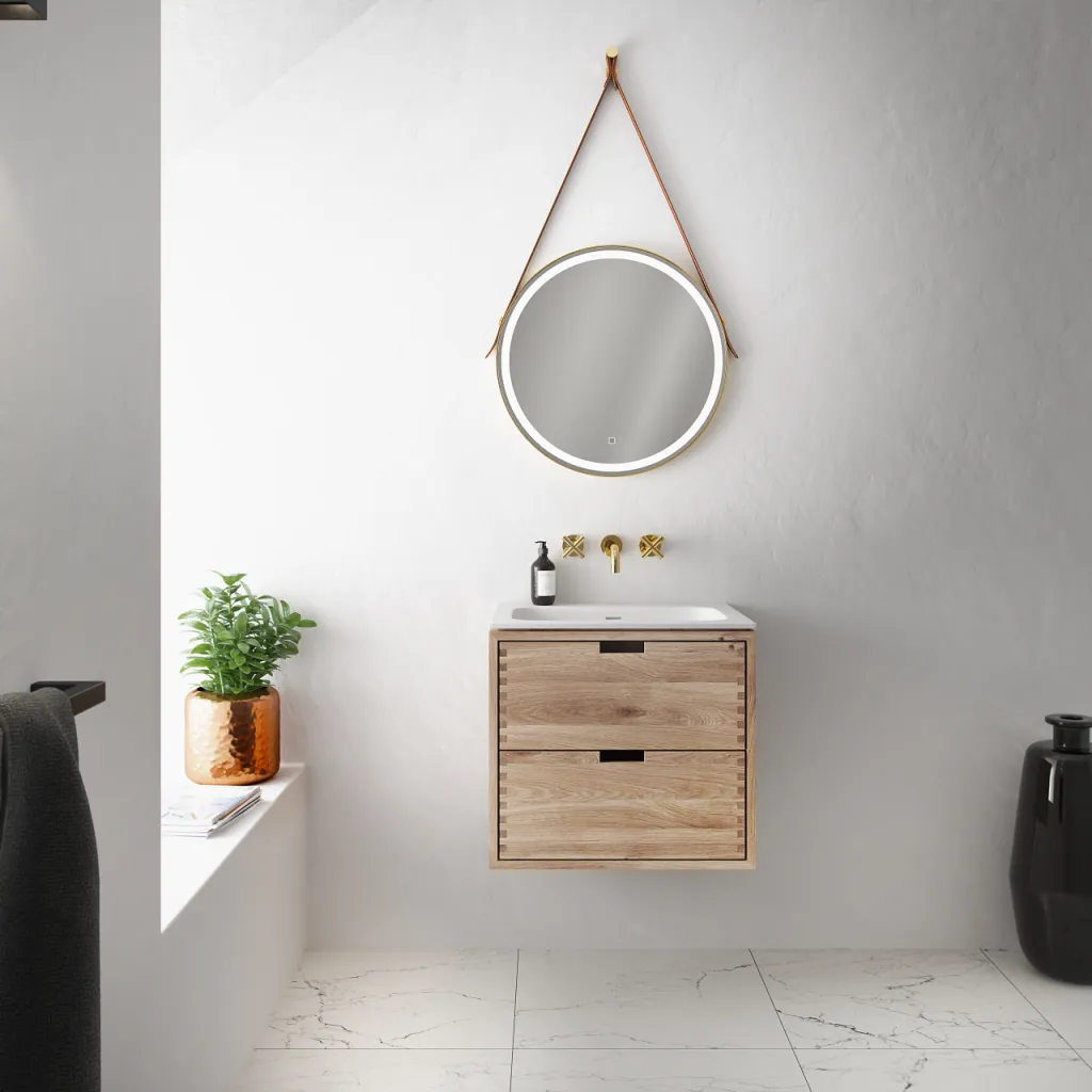 CPH Tapwork Soft 60 - Snekkermøbler i naturlig eik inkl. Matt hvit SolidTec-vask