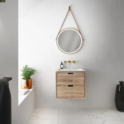 CPH Tapwork Soft 60 - Snekkermøbler i naturlig eik inkl. Matt hvit SolidTec-vask
