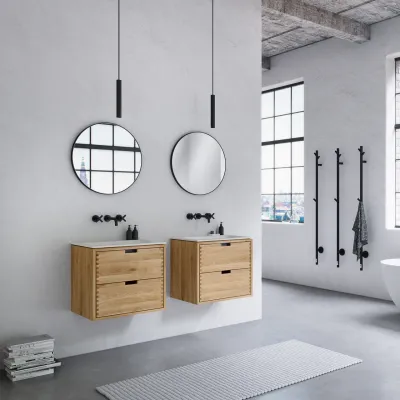 CPH Tapwork Soft 60 - Snekkermøbler i naturlig eik inkl. Matt hvit SolidTec-vask
