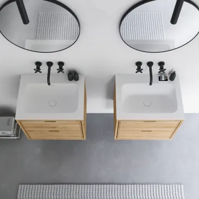 CPH Tapwork Soft 60 - Snekkermøbler i naturlig eik inkl. Matt hvit SolidTec-vask