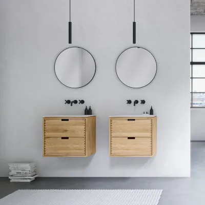 CPH Tapwork Soft 60 - Snekkermøbler i naturlig eik inkl. Matt hvit SolidTec-vask