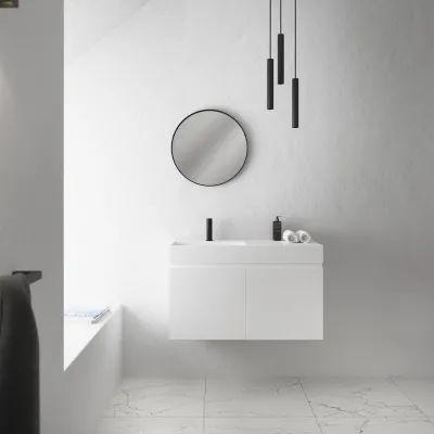 Compact Inside 090L - Servantskap 90x35, Matt Hvit SolidTec®