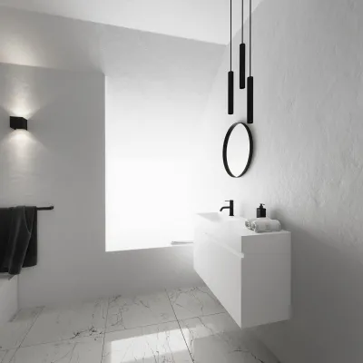 Compact Inside 090L - Servantskap 90x35, Matt Hvit SolidTec®