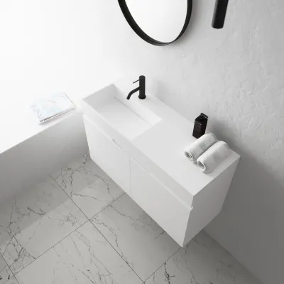 Compact Inside 090L - Servantskap 90x35, Matt Hvit SolidTec®