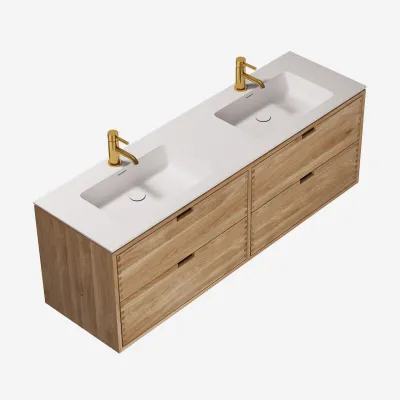 CPH Tapwork Soho 160D -  Snekkermøbler i naturlig eik inkl. Matt hvit SolidTec-vask