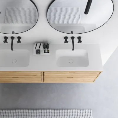 CPH Tapwork Soft 180D - Snekkermøbler i Natural Oak inkl. Mathvid SolidTec vask