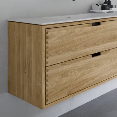 CPH Tapwork Soft 180D - Snekkermøbler i Natural Oak inkl. Mathvid SolidTec vask