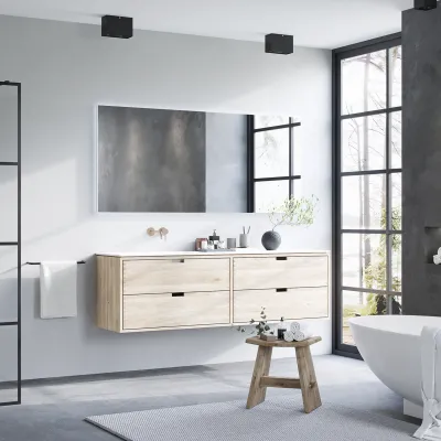 CPH Tapwork Soft 180L - Snekkermøbler i naturlig eik inkl. Matt hvit SolidTec-vask