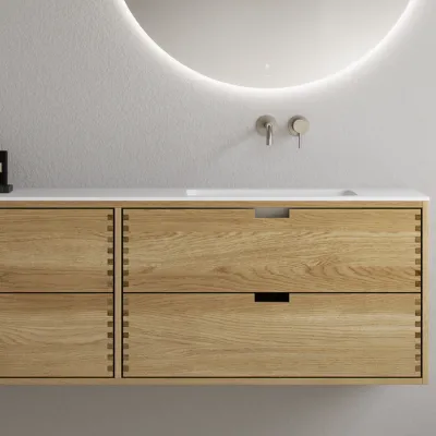 CPH Tapwork Soft 180R - Fingertappede skap i naturlig eik, inkludert Mathvid SolidTec®-vask