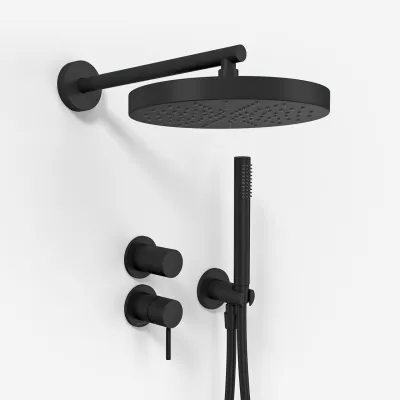 Semplice SBR901 S01 - Dusjsett Ø24 cm, Vegg, Matt svart