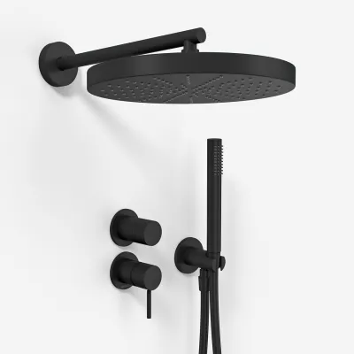 Semplice SBR901 S02 - Dusjsett Ø28 cm, Vegg, Matt svart